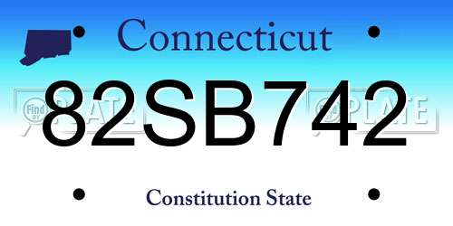 82SB742 Connecticut License Plate