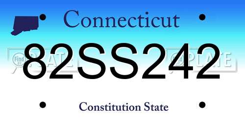 82SS242 Connecticut License Plate