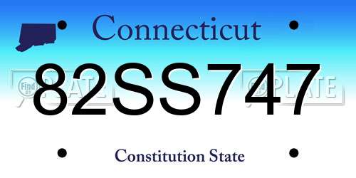 82SS747 Connecticut License Plate