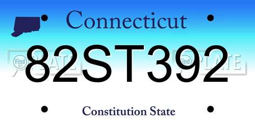 82ST392 Connecticut License Plate