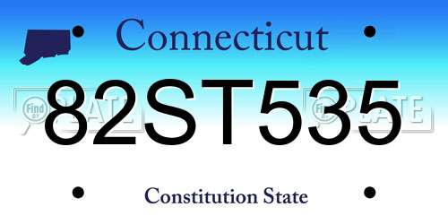 82ST535 Connecticut License Plate