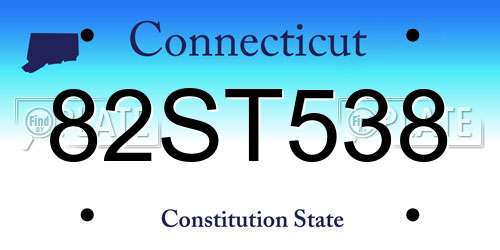 82ST538 Connecticut License Plate