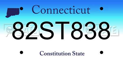82ST838 Connecticut License Plate