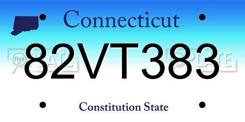 82VT383 Connecticut License Plate
