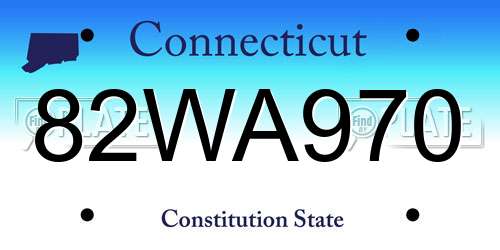 82WA970 Connecticut License Plate