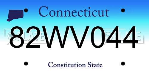 82WV044 Connecticut License Plate