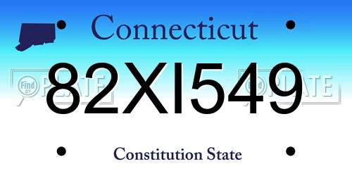82XI549 Connecticut License Plate