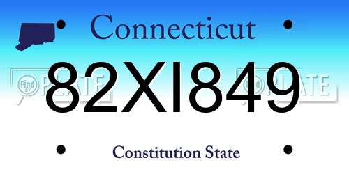 82XI849 Connecticut License Plate