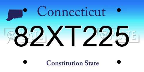 82XT225 Connecticut License Plate