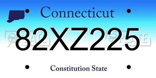 82XZ225 Connecticut License Plate
