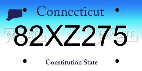 82XZ275 Connecticut License Plate