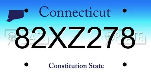 82XZ278 Connecticut License Plate