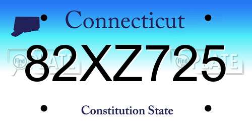82XZ725 Connecticut License Plate