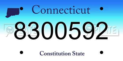 8300592 Connecticut License Plate