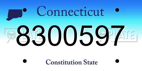 8300597 Connecticut License Plate