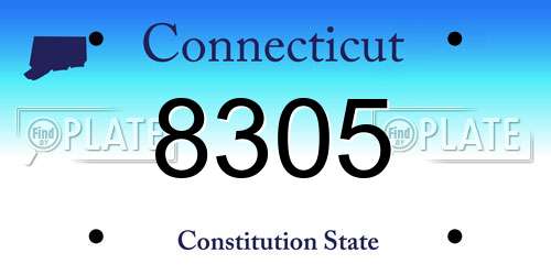 8305 Connecticut License Plate