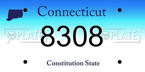 8308 Connecticut License Plate