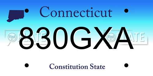 830GXA Connecticut License Plate
