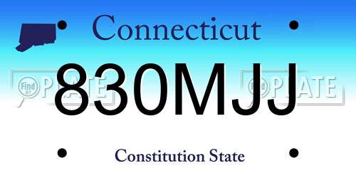 830MJJ Connecticut License Plate