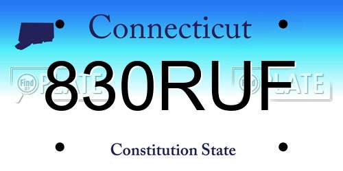 830RUF Connecticut License Plate