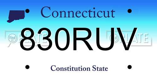 830RUV Connecticut License Plate