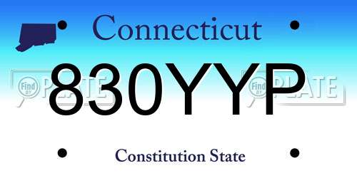830YYP Connecticut License Plate