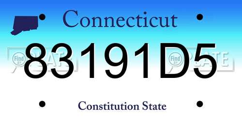 83191D5 Connecticut License Plate
