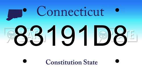 83191D8 Connecticut License Plate