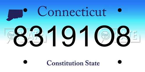83191O8 Connecticut License Plate