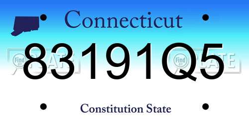 83191Q5 Connecticut License Plate