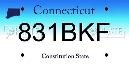831BKF Connecticut License Plate