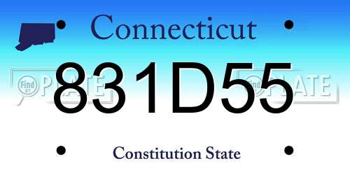 831D55 Connecticut License Plate
