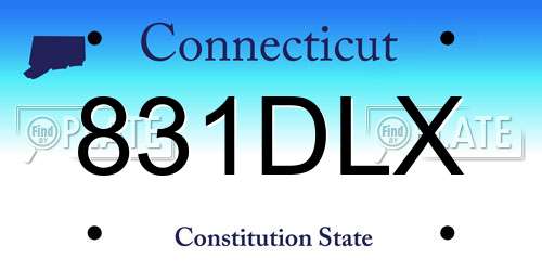 831DLX Connecticut License Plate