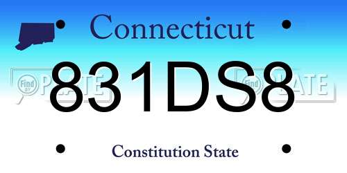 831DS8 Connecticut License Plate