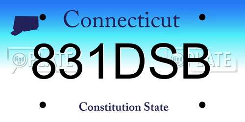 831DSB Connecticut License Plate
