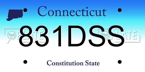 831DSS Connecticut License Plate