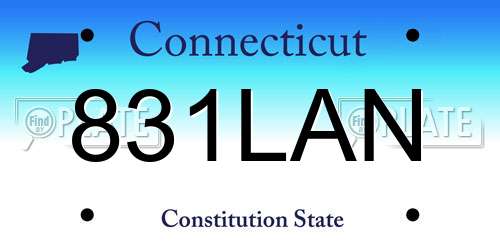 831LAN Connecticut License Plate