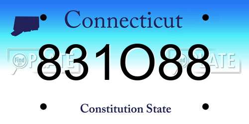 831O88 Connecticut License Plate