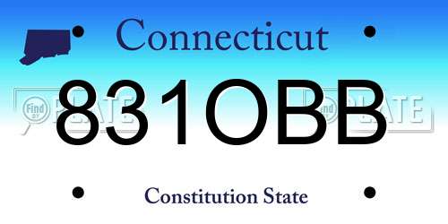831OBB Connecticut License Plate