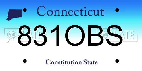 831OBS Connecticut License Plate