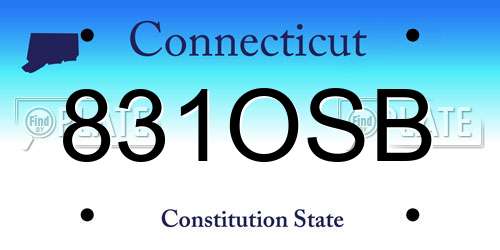 831OSB Connecticut License Plate