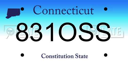 831OSS Connecticut License Plate