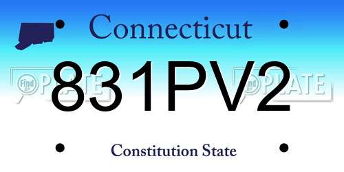 831PV2 Connecticut License Plate