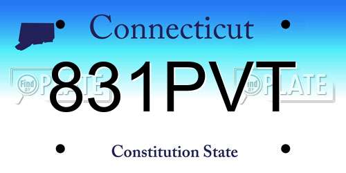 831PVT Connecticut License Plate