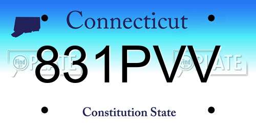 831PVV Connecticut License Plate