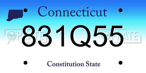 831Q55 Connecticut License Plate