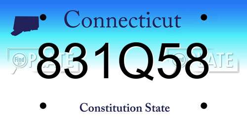 831Q58 Connecticut License Plate