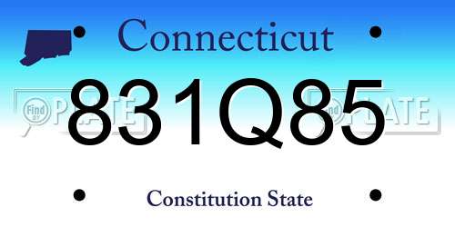 831Q85 Connecticut License Plate