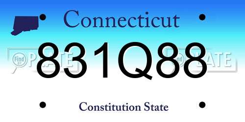 831Q88 Connecticut License Plate