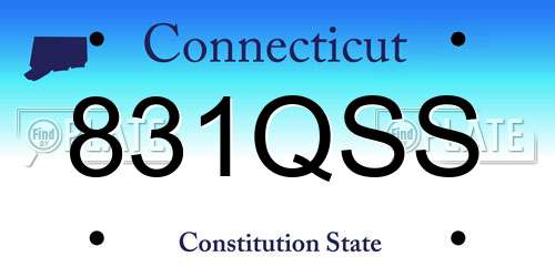831QSS Connecticut License Plate